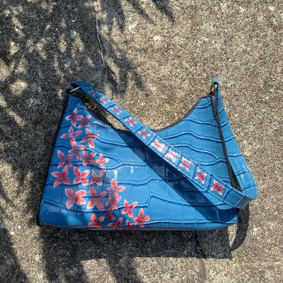 Handbags - Hand-Painted OOAK Croc Embossed shoulder bag